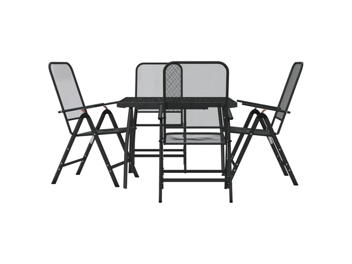Maison Exclusive - 5 Pcs Conjunto De Jantar Para Jardim Rede De Metal Antracite