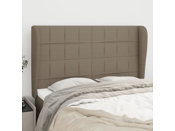 Vidaxl Cabeceira Cama Abas Tecido 147x23x118/128 Cm Cinza-acastanhado