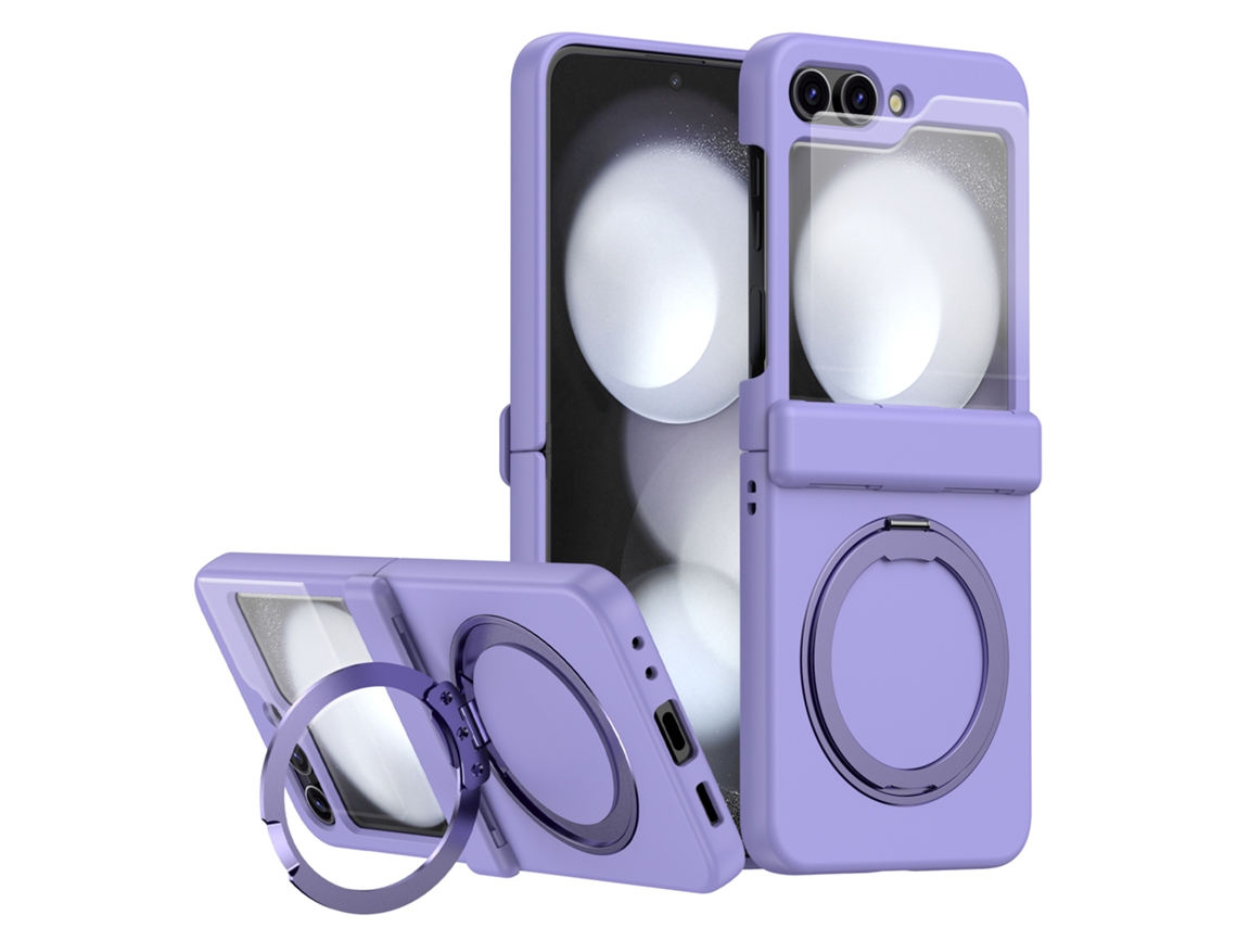 Capa Hexinyigjly Para Galaxy Z Flip 7, Com Proteção Para A Dobradiça E Suporte compatível Com Magnsafe Roxo