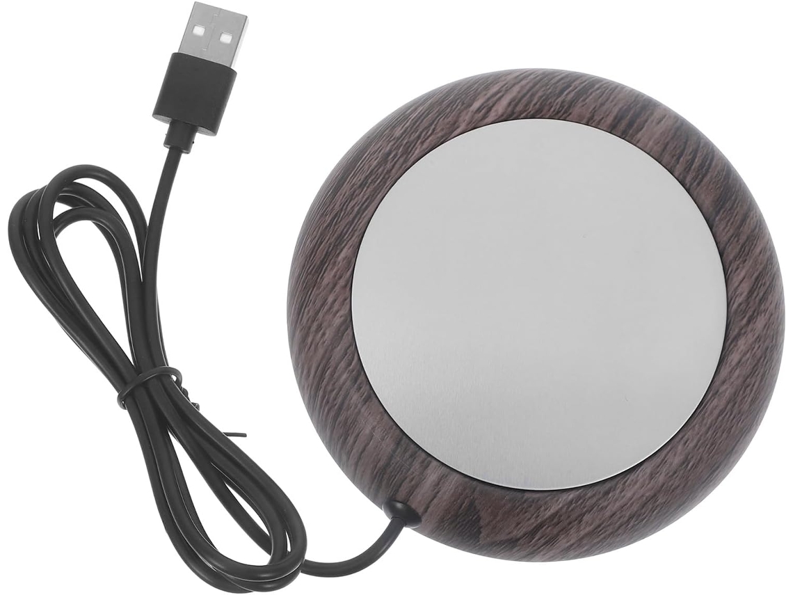 Base Aquecedora Usb Para Copos Em Alumínio E Ferro Marrom, Aquecedor De Caneca Multifuncional Resistente A