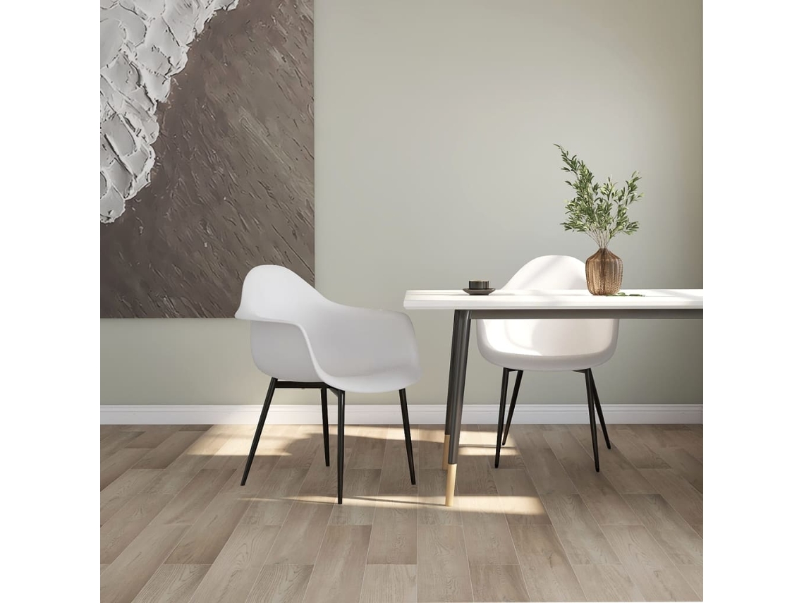 Vidaxl Cadeiras De Jantar 2 Pcs Pp Branco