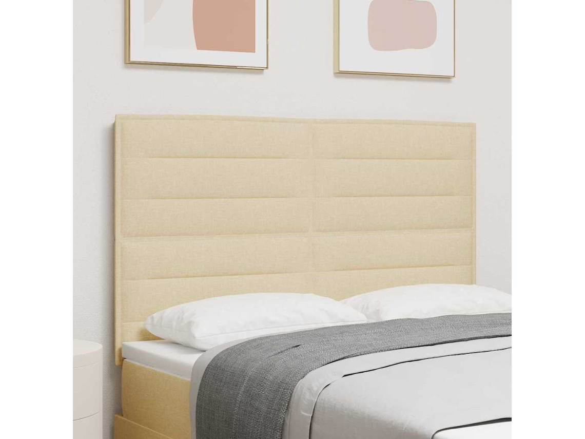 Vidaxl Cabeceira Creme Tecido