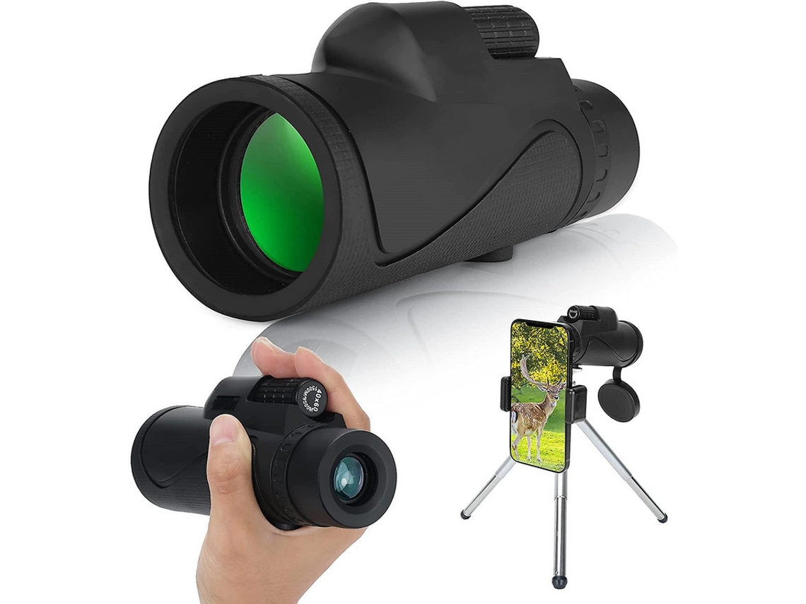 Telescópio Monocular 40×60 Hd Bak4 Prisma Ip68 Adaptador Smartphone Tripé Bolsa Armazenamento Preto Bestvite