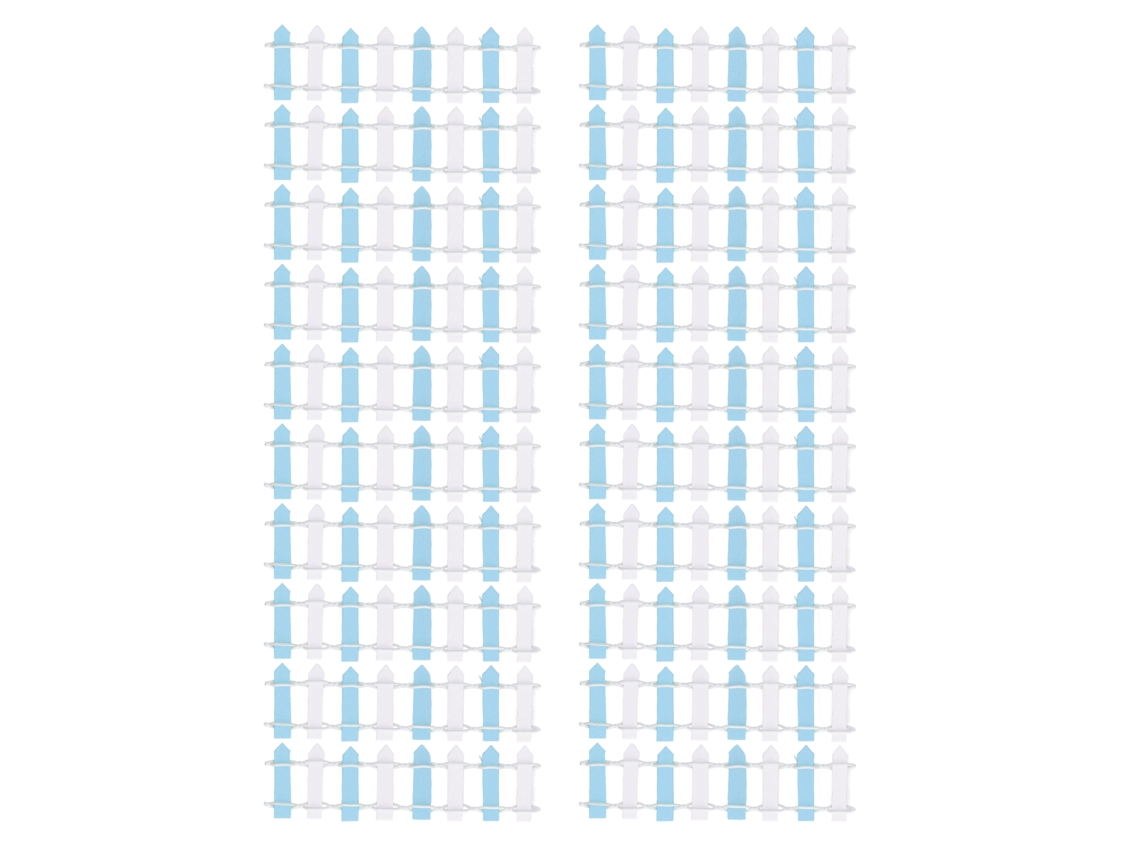 Mali 20pcs Cerca Miniatura Jardim Casinha Boneca 1/12 1/6 Azul Claro Branco Decor