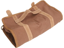Bolsa de lona impermeável para utensílios de barman com vários compartimentos, ideal para viagens e camping, 37x18x12cm, cor café.