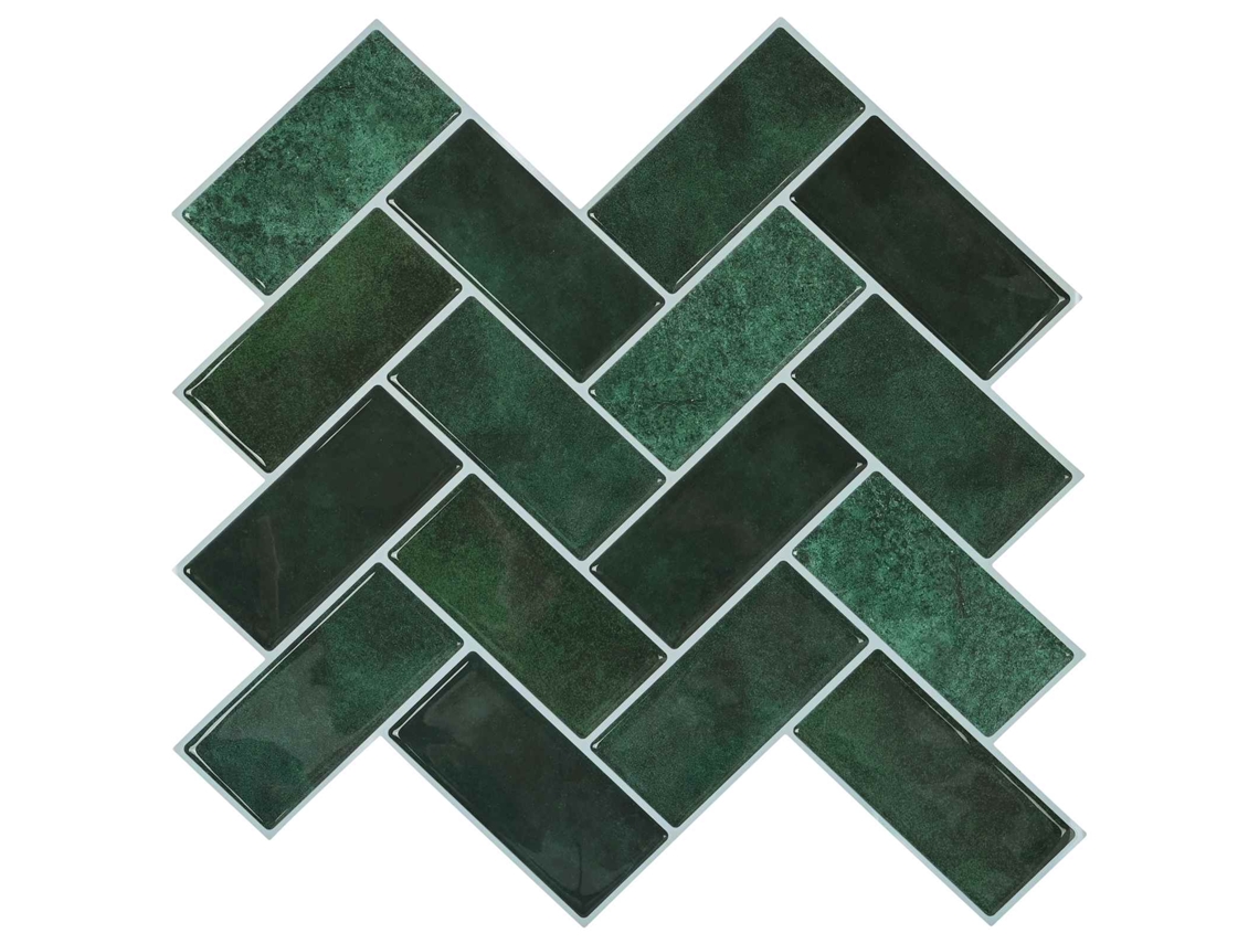 Vidaxl Azulejo Chevron 20 Unid. Verde-escuro 30 X 30 Cm
