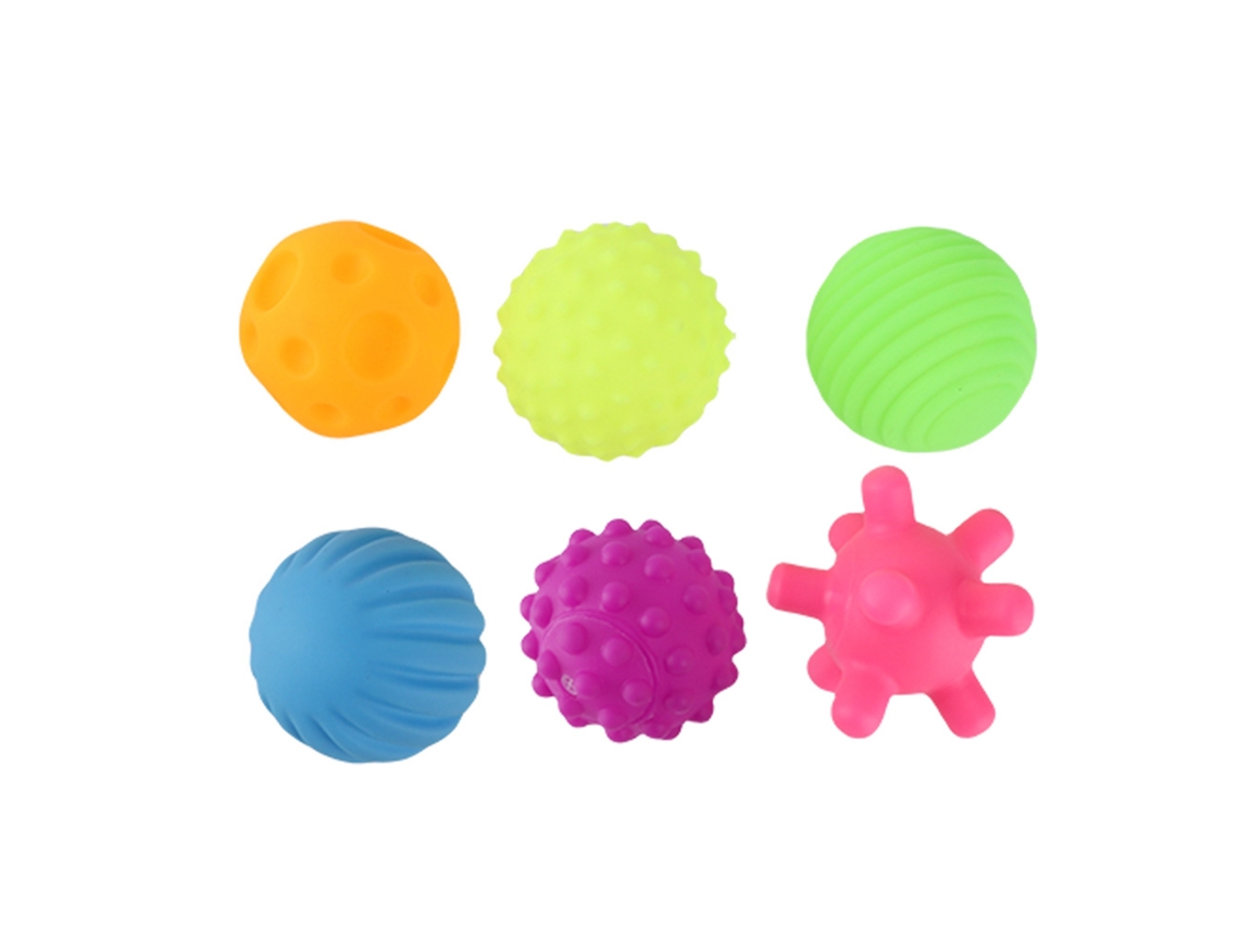 Mali 6 Pcs Conjunto Bola Brinquedo Banho Bebê Sensorial Textura Cores Variadas