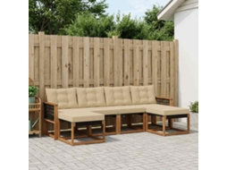 Vidaxl Conjunto De Sofás Para Exterior 6 Pcs Natural E Bege