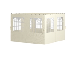 4 Paredes Laterais Para Tenda 3x3 M De Com Ganchos 8 Janelas E Proteção Uv Creme