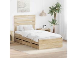 Vidaxl Estrutura Da Cama Com Gaveta Carvalho Sonoma 100 X 200 Cm