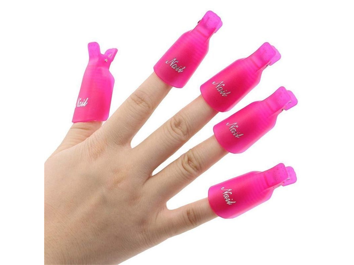 Kit de 10 Clips para Remoção de Esmalte Uv Gel e Acrílico para Unhas Artísticas