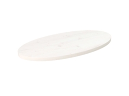 Vidaxl Tampo De Mesa Oval 80x40x2,5 Cm Pinho Maciço Branco