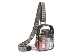 Bolsa Transparente de Pvc para Usar no Peito, Ombro Ou Transversal. preto 20*14*5cm YUNZII