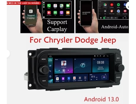 Rádio Estéreo Automotivo 6,86 Polegadas Navegação Gps Wifi Compatível Grandcherokee 1998 2004 Android 13 Ibeafilly
