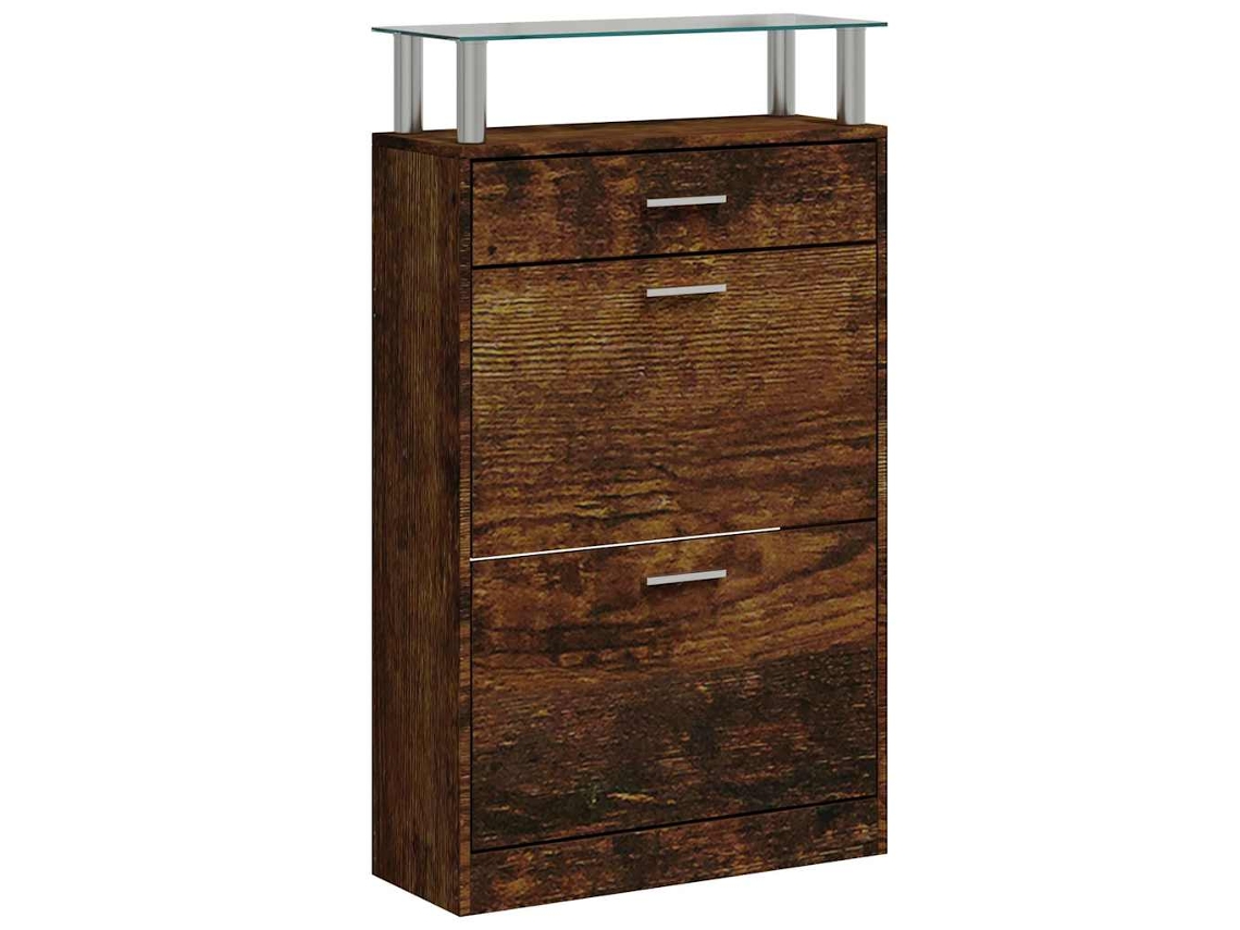 Conjunto 1 Sapateira Vidaxl Marrom Derivados De Madeira (63 X 24 X 104 Cm)