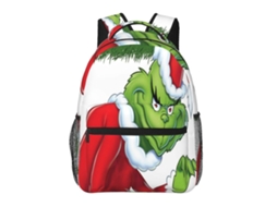 Mochila Grinch E56 Para Estudantes É Leve, Resistente, Impermeável E Possui Alça De Ombro Ajustável.