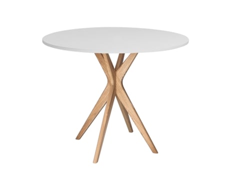Mesa de Jantar Redonda, 90x90x73, RAGABA, Jubi, Cinza Pérola, para 4 Pessoas