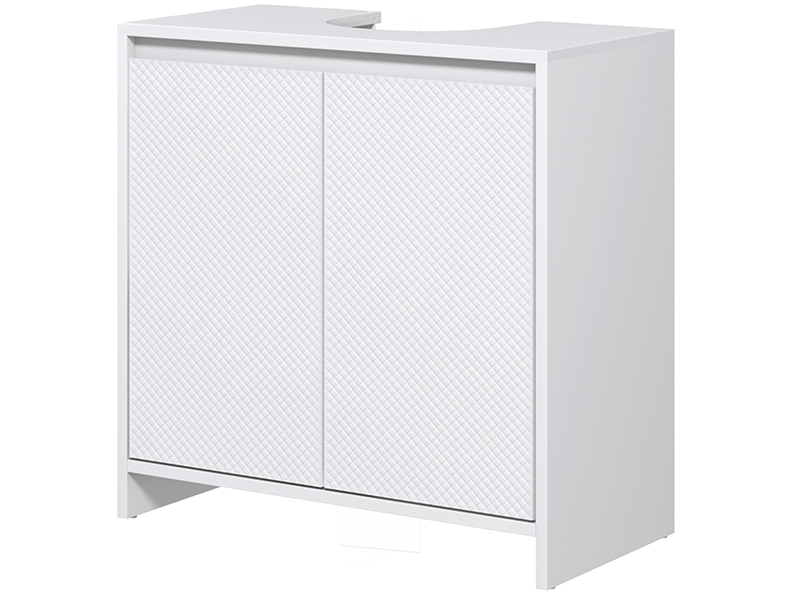 Móvel Para Lavatório Pousar Moderno Com Prateleira Anti-tombo Carga 40 Kg 60x30x60 Cm Branco