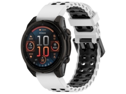 Bracelete para Garmin Ocean Silicone Bicolor Fivela Dupla Branco e Preto XIAOMOYU (22mm)