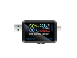 Yuru medidor de Tensão Corrente Usb Digital Ips com Armazenamento 9 Grupos Teste Capacidade Potência Aplicativos Elétricos