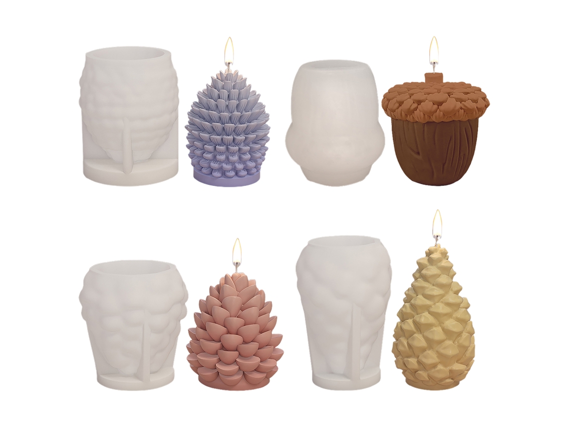 Laxiscreed Pack De 4 Frutos De Natal Em Cedro Para Decoração Festiva E Original
