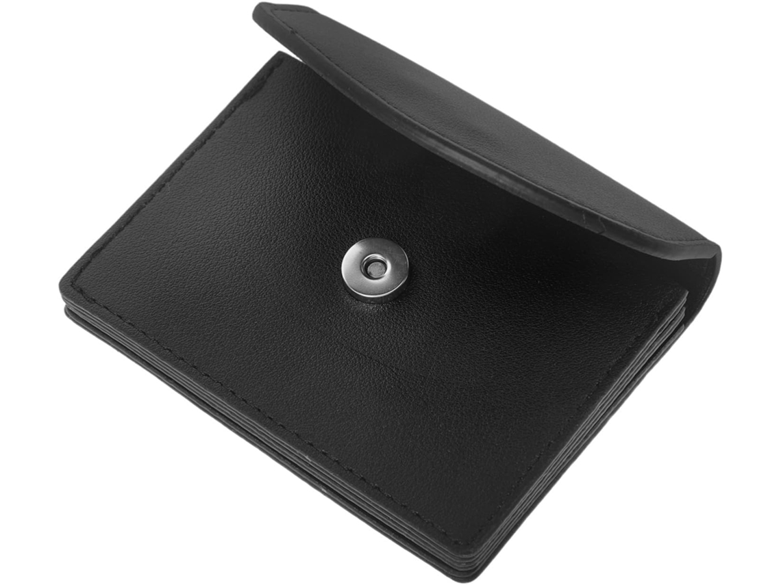 Carteira Envelope Pequena Em Pu Preto, Compacta E Elegante