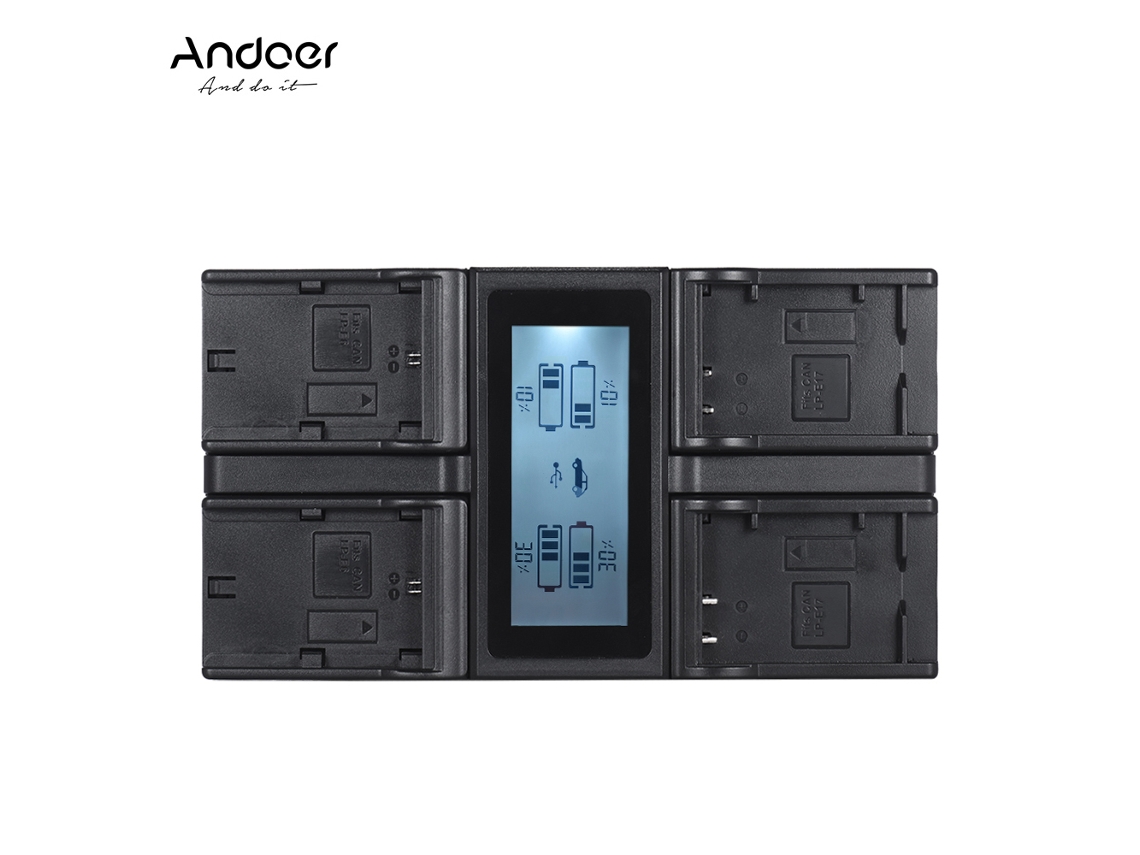2026 carregador de Baterias de 4 Canais para Canon Lp e6 Lp e6n Lp e17, Carregador Digital de 4 Vias com Lcd para Câmera 80d