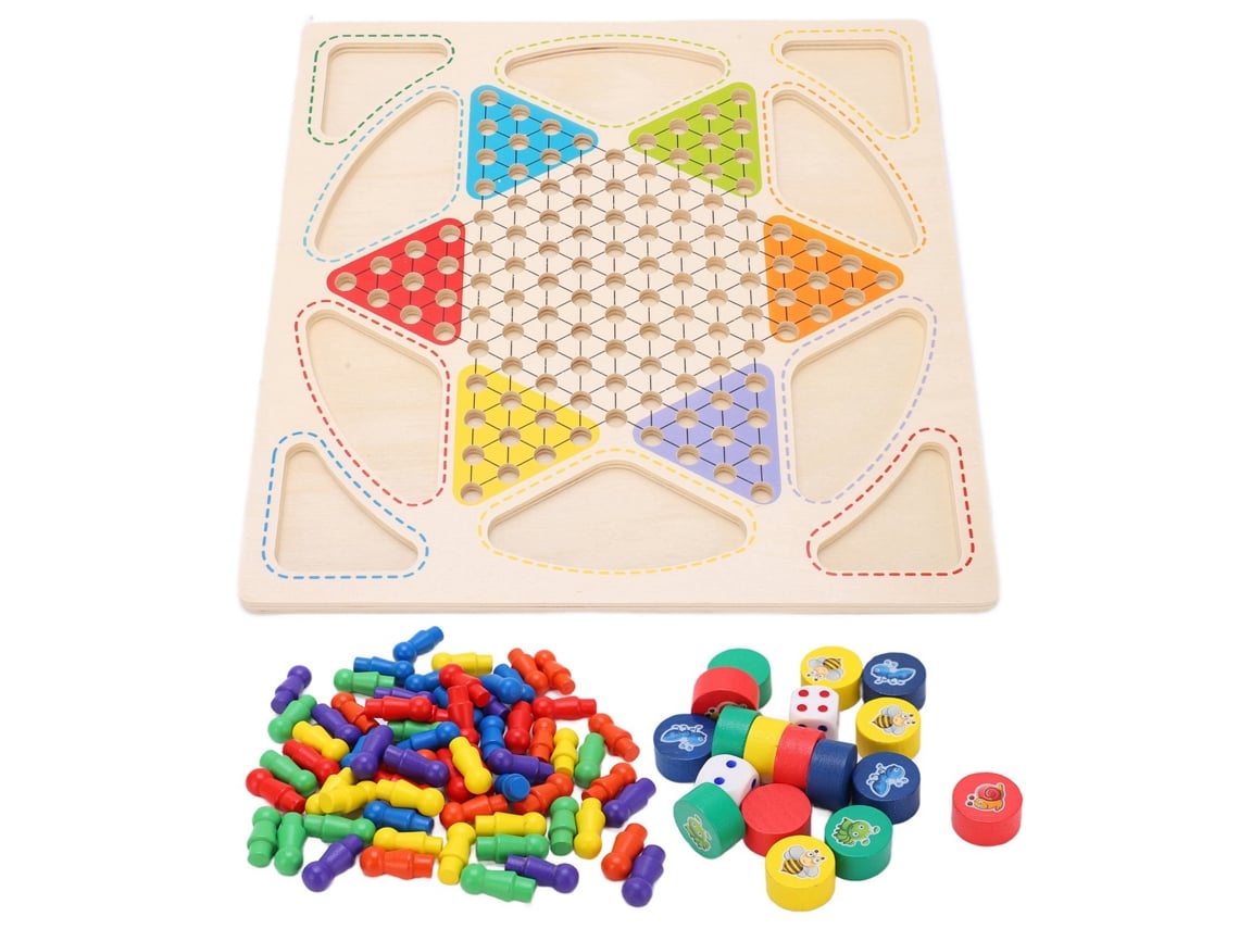 Jogo de Mesa 2 em 1 Damas e Xadrez S/MARCA