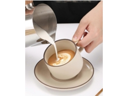 Copo Medidor Em Aço Inoxidável Com Cabo De Madeira, Escala Interna 1000ml, Ideal Para Cozinha. Cor Prata. Aquaforge