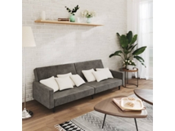 Vidaxl Sofá-cama De 2 Lugares Veludo Cinzento-escuro