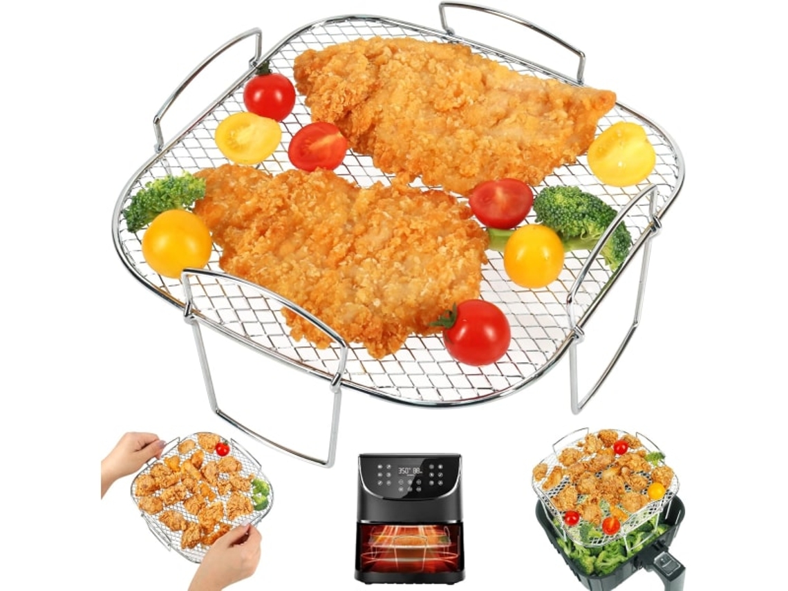 Acessórios Para Fritadeira A Ar: Grelha Quadrada Em Aço Inoxidável 304