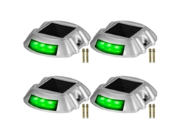 Pacote Com 4 Luzes Solares Para Entrada De Veículos, Luzes De Doca Ip68 Com Interruptor, Na Cor Verde SUNNY SPACES