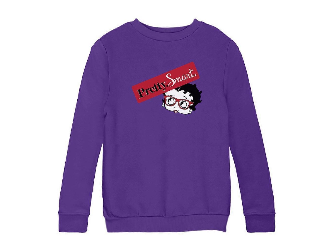 Oculos dá um toque de Betty Boop. Bonita. Inteligente. Moletom infantil.