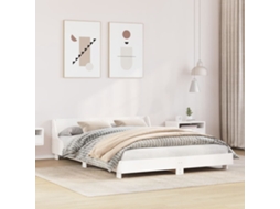 Vidaxl Cama Sem Colchão 140x190 Cm Madeira De Pinho Maciça Branco