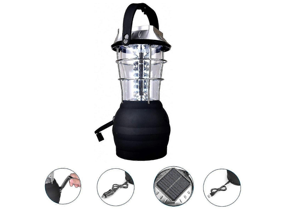 Lanternas De Acampamento Led Lâmpada Solar Dínamo De Manivela À Prova Dágua Portátil Olysi Shop