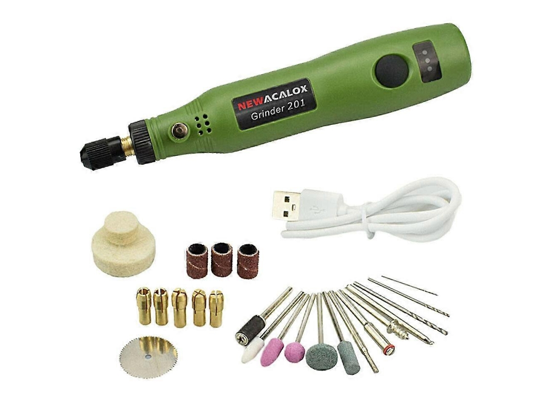 Lurelia Mini Furadeira Elétrica, 10 W, 3 Velocidades, 3,2 Mm, 3,7 V, Verde, Para Madeira, Metal, Plástico, Joias