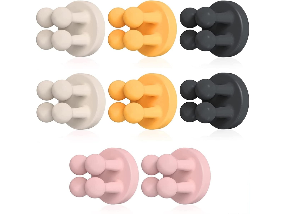 Suporte Escova Dentes Gancho Multifuncional Silicone 8 Unidades