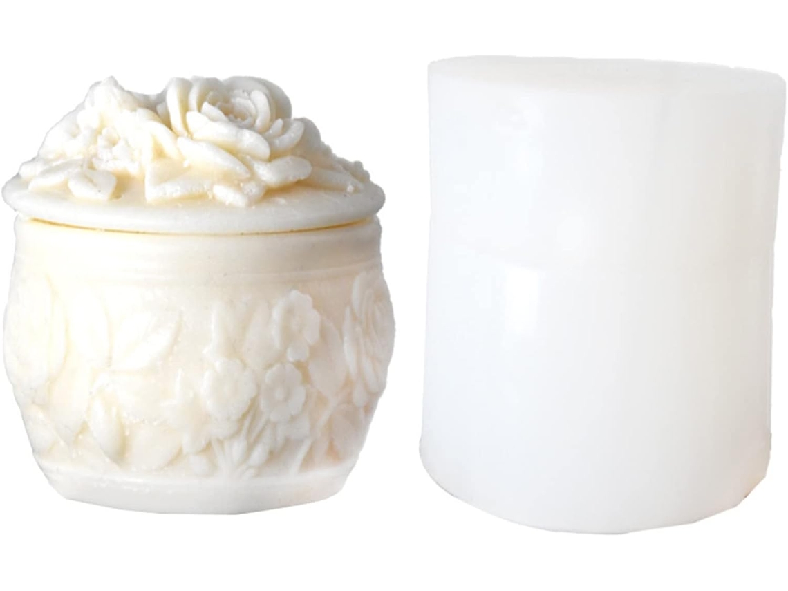 Conjunto de 2 Moldes Decorativos de Resina de Silicone para Decoração Rosa. SFUSHOS