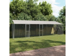 Vidaxl Gaiola Para Cachorro Com Telhado Prateado 800 X 200 X 256 Cm