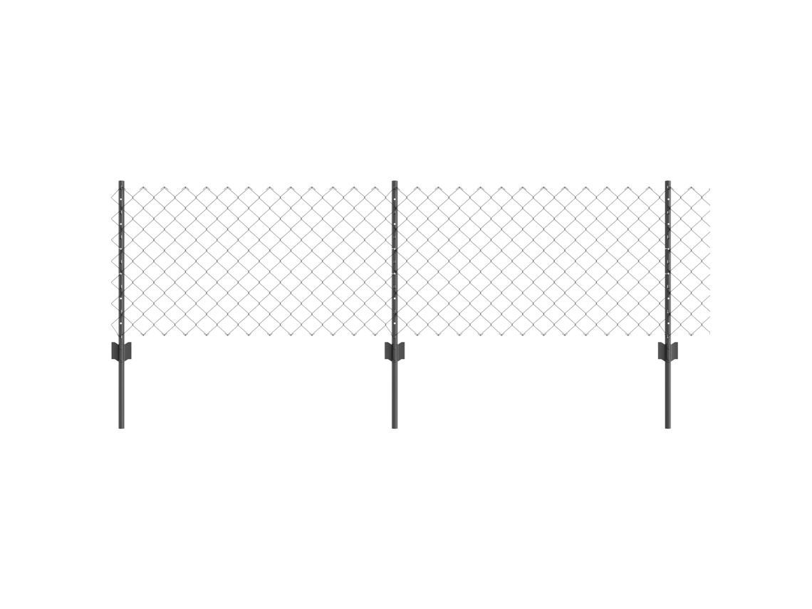 Conjunto 1 Painéis De Cercas Exteriores Vidaxl Cinzento Aço (25 X 0,6 M)