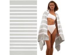Yuysan Toalha De Praia Microfibra Ultra Fina Absorvente, Secagem Rápida, Cinza 130x80cm