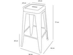 Banco Alto VMO HOME Lank Old Réplica (46 x 46 x 127 cm)