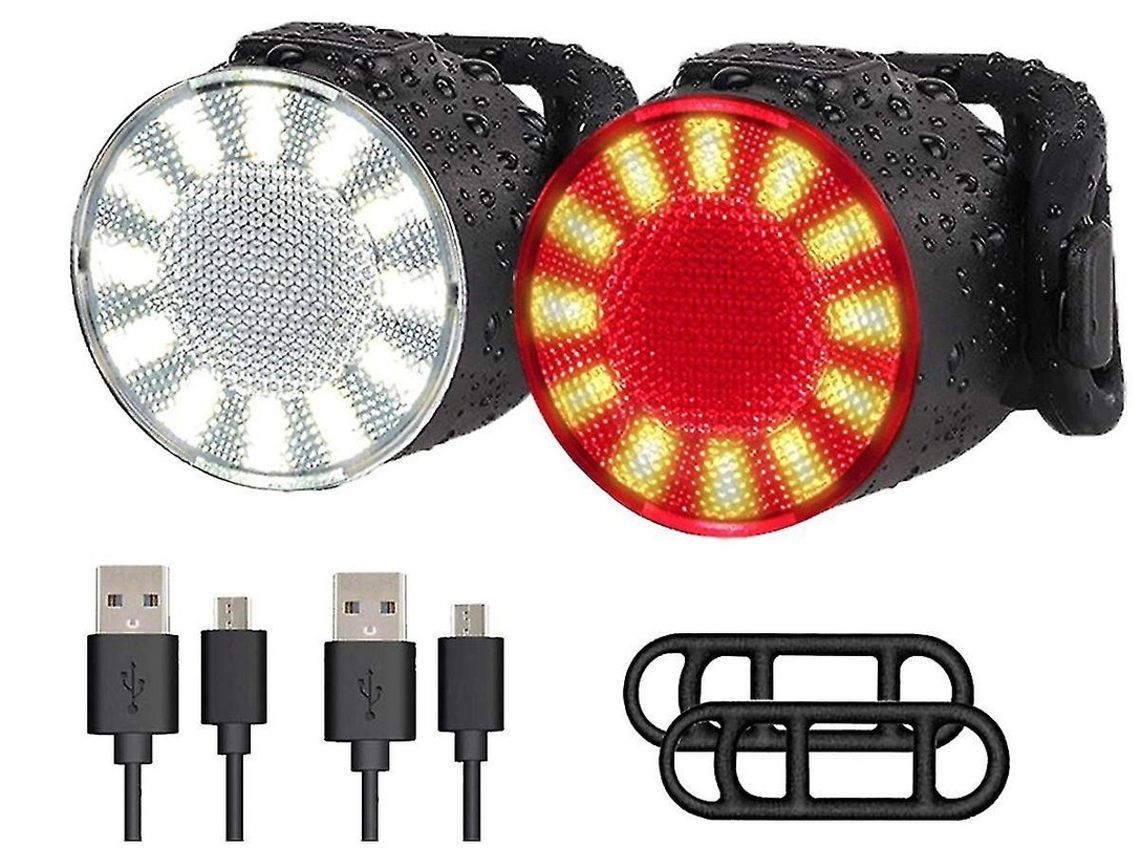 Conjunto Luz Bicicleta 6modos Ipx8 Mtb/camping Preto