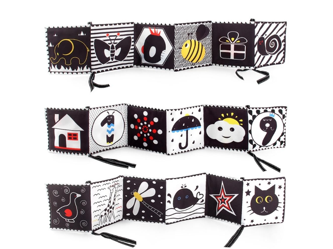 Ats 3pcs Livro de Têxtil Macio para Bebê Duas Faces Anti rugas À Prova D'água Branco e Preto Brinquedo de Banho Educação Infantil
