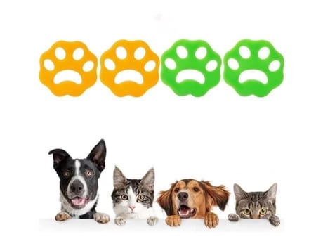 Máquina de lavar bola anti-pêlo, 4 peças, removedor de pelos de animais de estimação, lavável e reutilizável para cães, gatos, pelos de animais de est