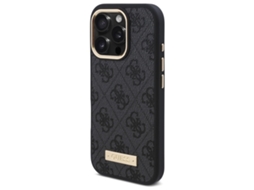 Capa para iPhone 16 Pro Max GUESS Pele Sintética Rígida Preto