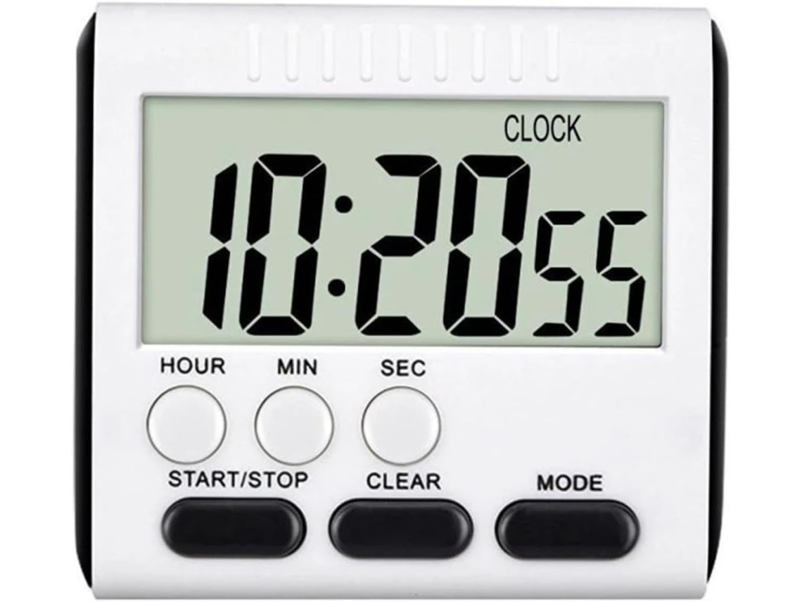 Temporizador Com Visor Lcd Grande Despertador De 24 Horas Assar Jogar.