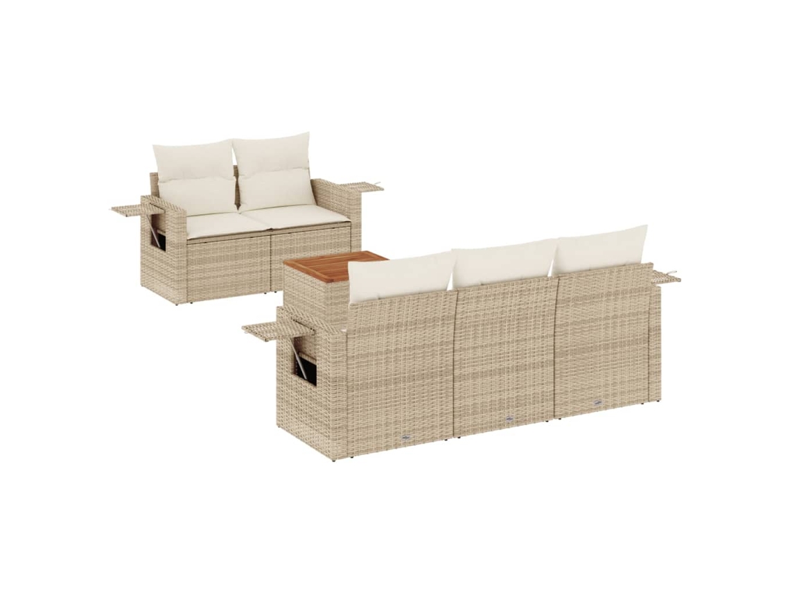 Garden Sofa Set, Garden Sofa Sets Vidaxl Bege Rattan / Vime (n/a)