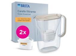 Carafe Filtrante Brita Style Essential Sable Capacidade 2,4l Sendo 1,4l De Água Filtrada 2 Filtros Maxtra Pro Expert Anti Tártaro