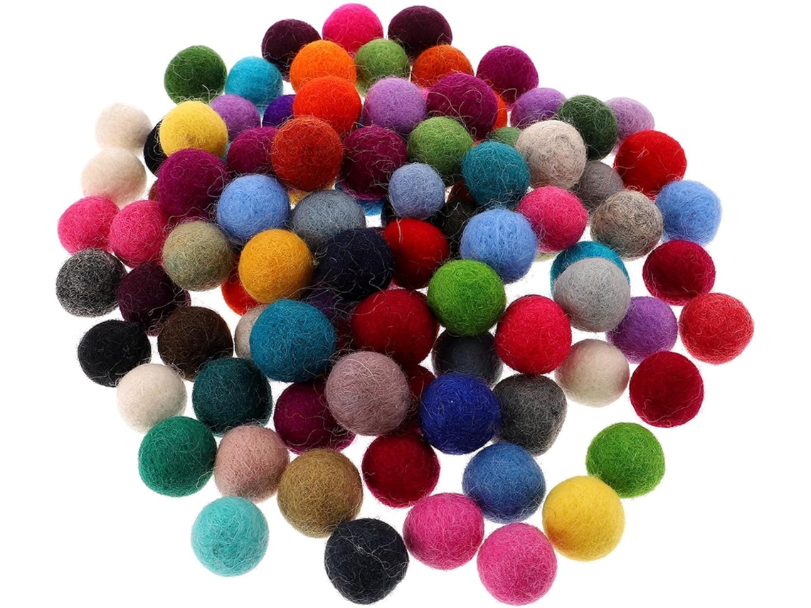 100 Bolas De Feltro De Lã De 2cm Para Decoração De Roupas E Acessórios Diy, Material